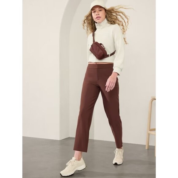 Athleta Pants - Athleta Size 10 Stellar High Rise Trouser Cherrywood